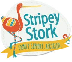 Stripey Stork Logo, A Surrey Based Baby Bank Charity, Collecting Donations Of Clothes, Toys And Essential Items For Babies And Children.